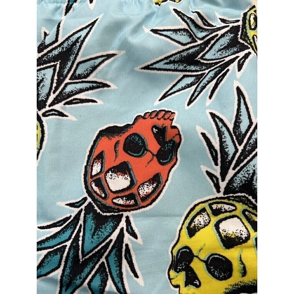 New George Men's Light Blue Tropical Skulls Swimwear Board Shorts Med (32-34)